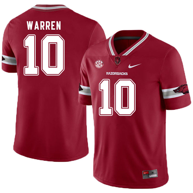 Men #10 De'Vion Warren Arkansas Razorbacks College Football Jerseys Sale-Alternate Cardinal